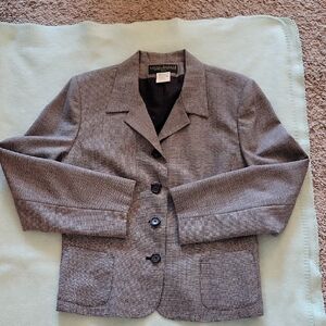 Harvé Benard Women's Black Houndstooth Blazer